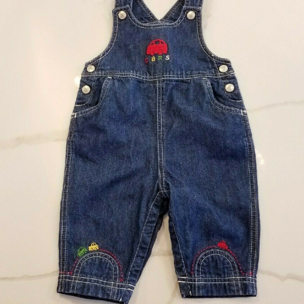 Vintage Gymboree 2001 Cars Denim Romper 3-6M Boys